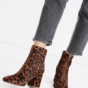 Madewell Amalia animal print zipper boot